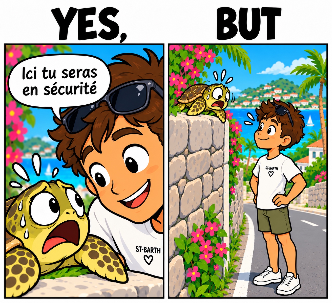 Mettre la tortue en sécurité… selon elle